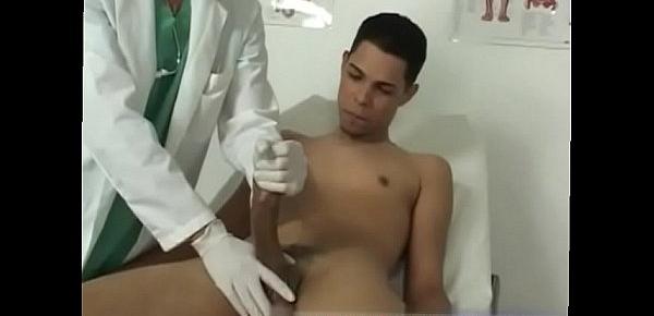  Young boy medical tube gay Moving back to take a laying down position